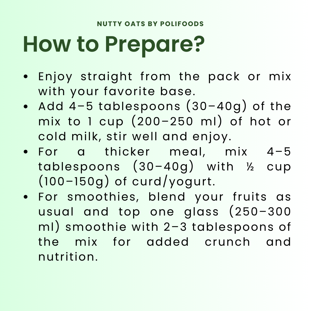 How to Prepare Breakfast Special Nutty oats (Oats with nuts or oatmeal) by Polifoods?