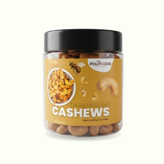 Jar of Honey Roasted Cashews by Polifoods
