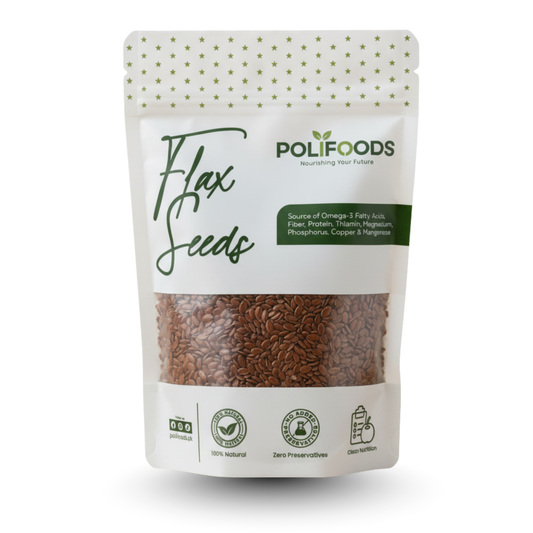 Pack of Organic Flax Seeds (السی) Premium Quality by Polifoods