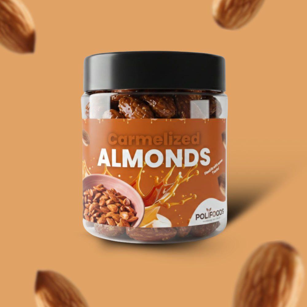 Jar of Caramelized/ Candied Almonds by Polifoods