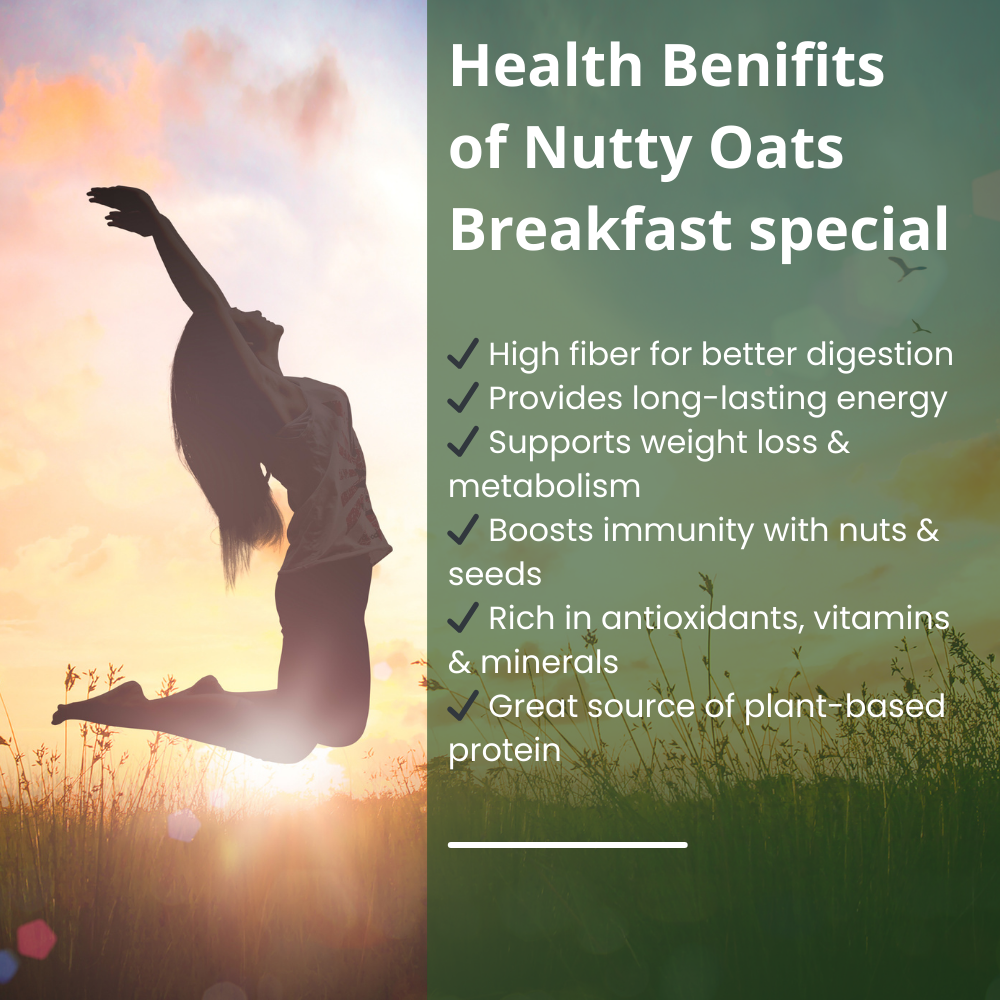 Health Benefits of Breakfast Special Nutty oats (Oats with nuts or oatmeal) by Polifoods