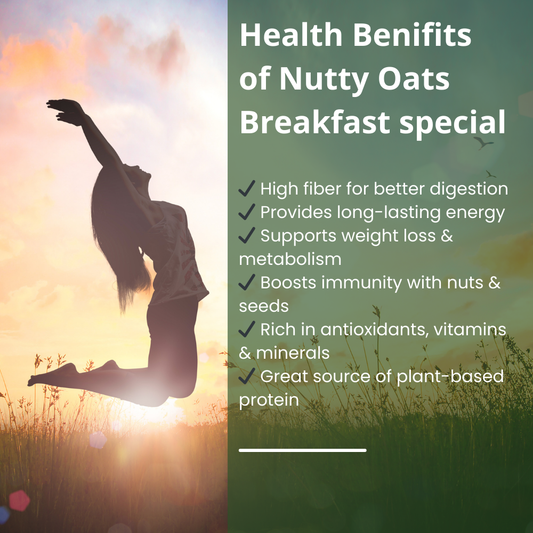 Health Benefits of Breakfast Special Nutty oats (Oats with nuts or oatmeal) by Polifoods