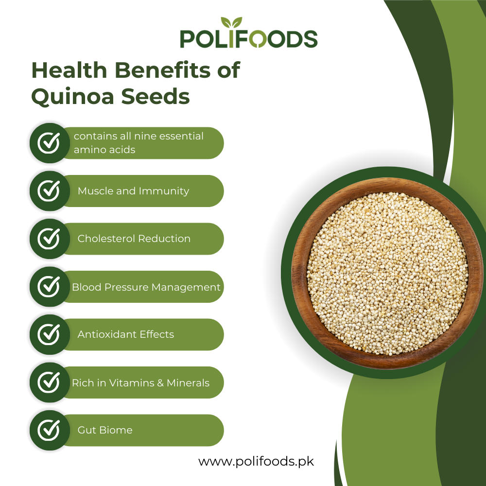 Health Benefits of Premium Quality Organic Quinoa Seeds by Polifoods