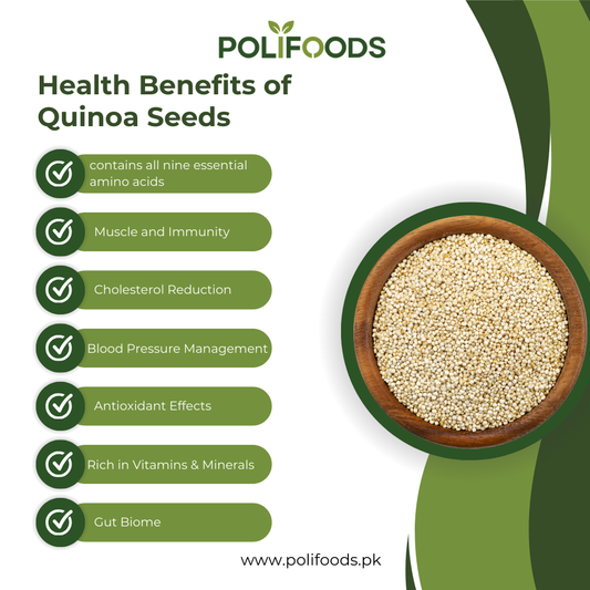 Health Benefits of Premium Quality Organic Quinoa Seeds by Polifoods