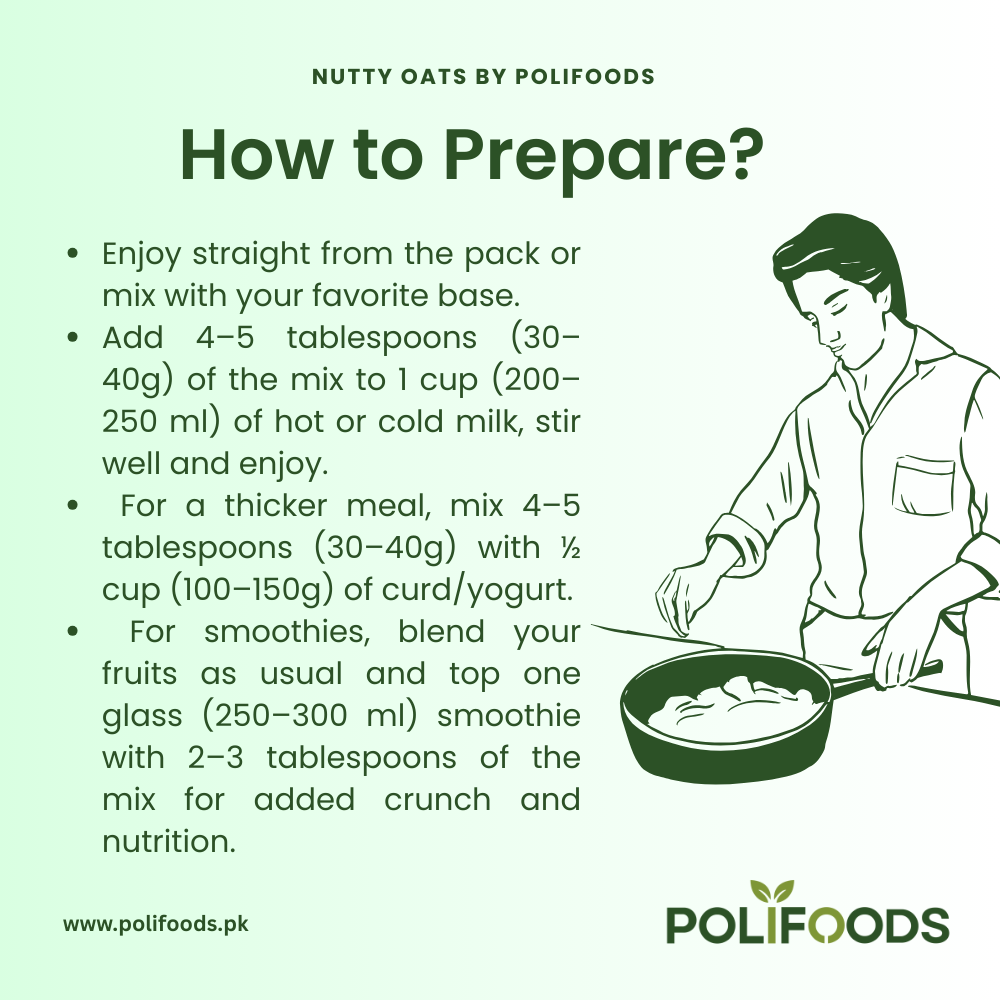 How to prepare Diabetes Friendly Nutty Oats (oats with nuts or oatmeal) by Polifoods?