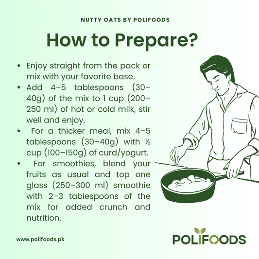 How to prepare Diabetes Friendly Nutty Oats (oats with nuts or oatmeal) by Polifoods?