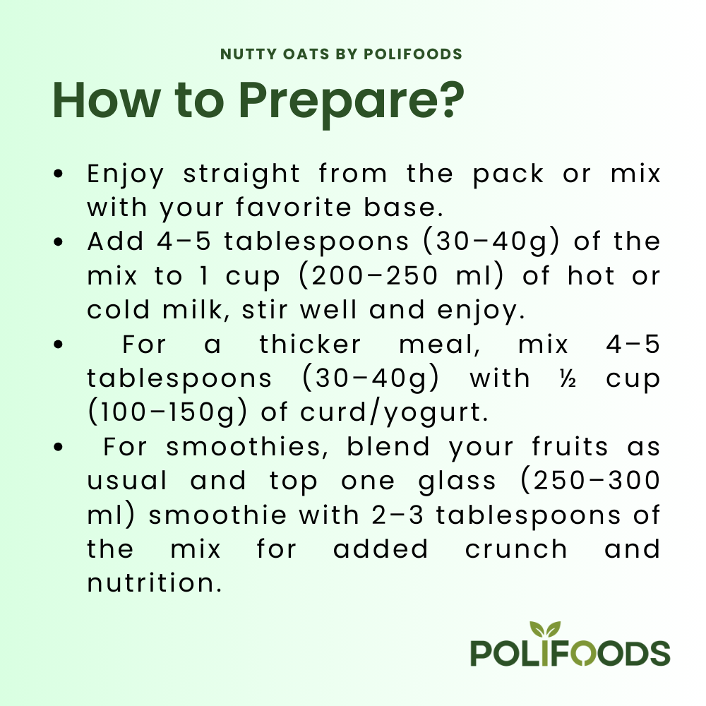 How to prepare weight loss special Nutty Oats (oats with nuts) by polifoods