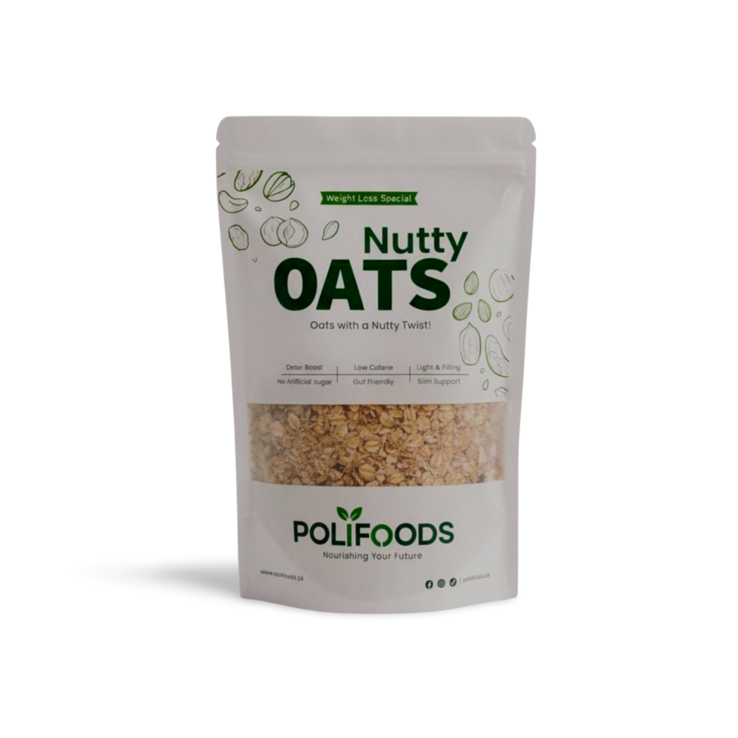 Weight Loss special nutty oats (oats with nuts or oatmeal) by polifoods
